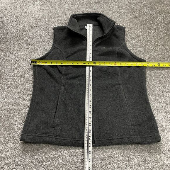 Columbia Fleece Vest Mens Large Gray Full Zip High Neck Pockets Outdoor Hiking - Picture 6 of 13